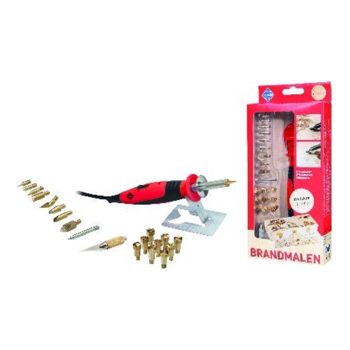 PETER BAUSCH Set de pyrogravure avec piston marche/arrêt et 20 embouts Pebaro