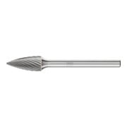 Petite fraise sur tige forme K SPG D. 6 mm L. tête 13 mm D. tige 3 mm carbure en