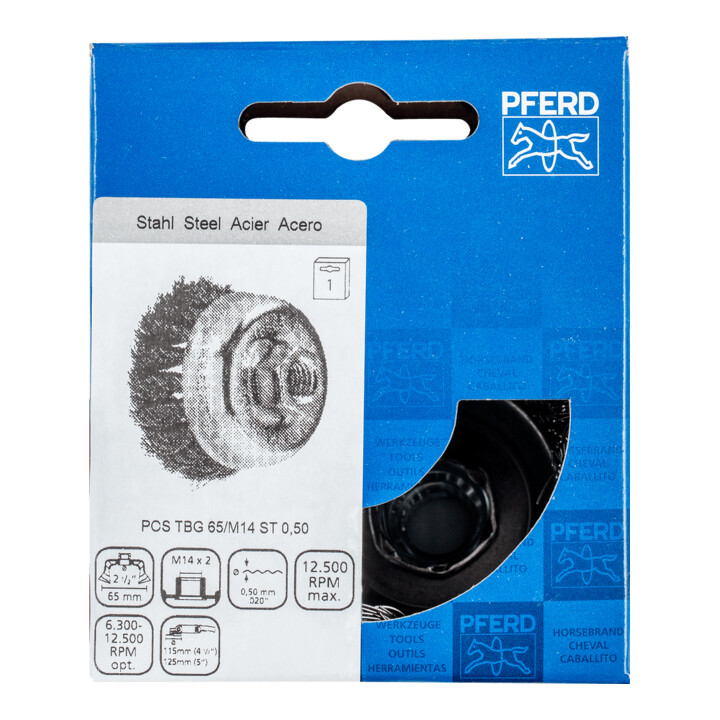 PFERD bekerborstel met draad, geknoopt POS TBG 65/M14 ST 0,50