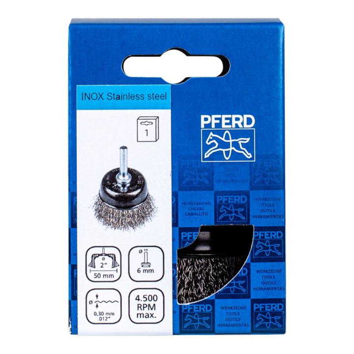 PFERD Brosse à godet avec tige, non nouée POS TBU 50/6 INOX 0,30 UNIVERSAL (1)