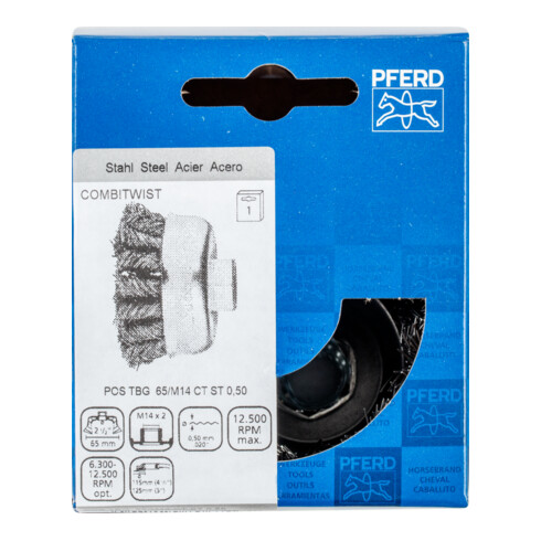 PFERD Brosse à queue de cochon en fil d'acier 65