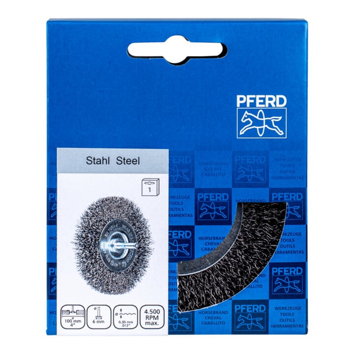 PFERD Brosse ronde avec tige, non nouée POS RBU 10012/6 ST 0,30 UNIVERSAL (1)