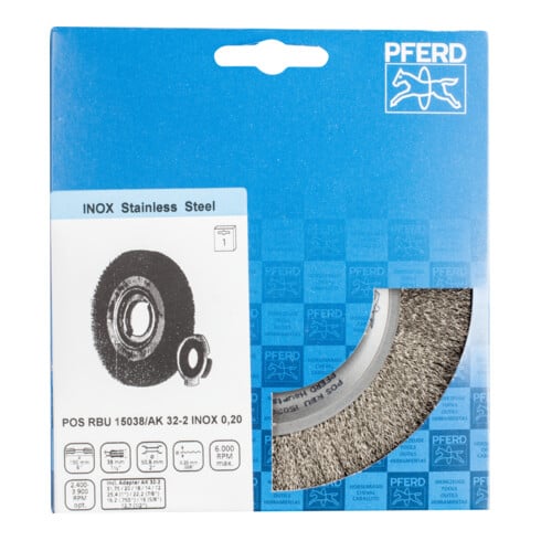 PFERD Brosses plates, non torsadées POS RBU 15038/AK32-2 INOX 0,20