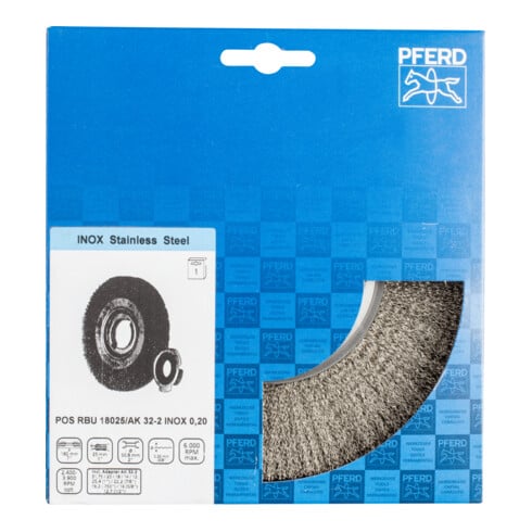 PFERD Brosses plates, non torsadées POS RBU 18025/AK32-2 INOX 0,20