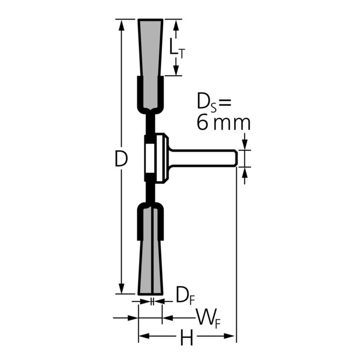 PFERD Brosses plates sur tige, torsadées RBG 7012/6 ST 0,35 fil torsadé