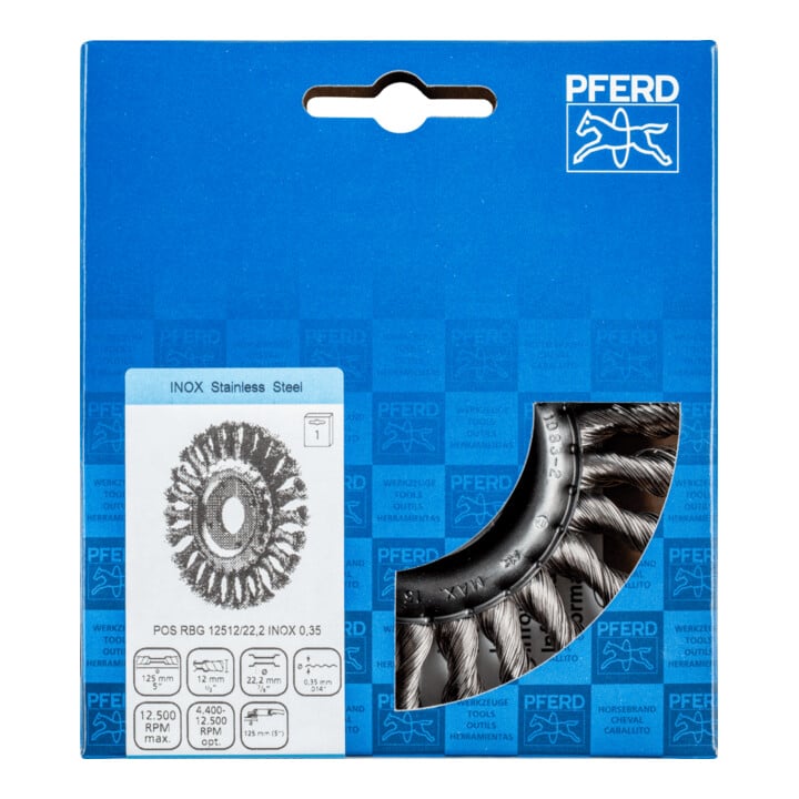 PFERD Brosse ronde, nouée POS RBG INOX 0,35