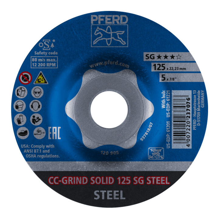 PFERD CC-GRIND (inkl. SOLID, FLEX, STRONG) CC-GRIND-SOLID 125 SG STEEL