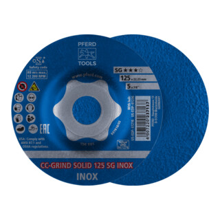 PFERD CC-GRIND slijpschijf CC-GRIND-SOLID 125 SG INOX