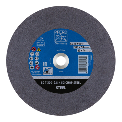 PFERD TOOLS Trennscheibe Metallkreissäge T 300x2,8x32 mm Leistungs-Li. SG CHOP STEEL für Stahl