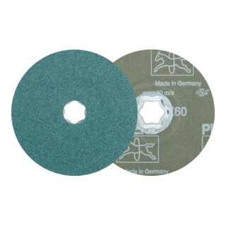Disque en fibre zircon PFERD COMBICLICK pour un enlèvement de matière important sur l'acier