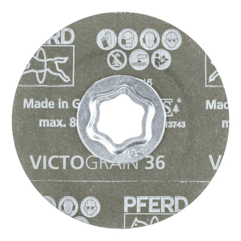 PFERD TOOLS COMBICLICK Fiberscheibe VICTOGRAIN-COOL36 für Stahl und Edelstahl