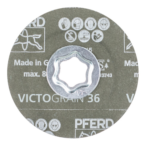 PFERD COMBICLICK Fiberscheibe VICTOGRAIN-COOL36 für Stahl und Edelstahl