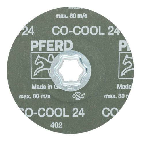 PFERD COMBICLICK Keramikkorn Fiberscheibe Ø 125 mm CO-COOL24 für Edelstahl