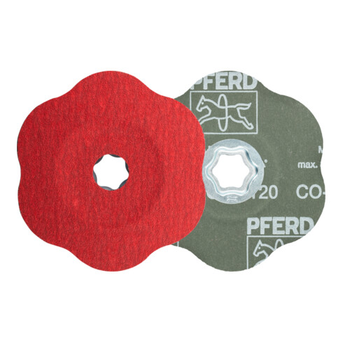 PFERD COMBICLICK Keramikkorn Fiberscheibe Ø125mm CO-COOL120 CONTOUR für Konturen