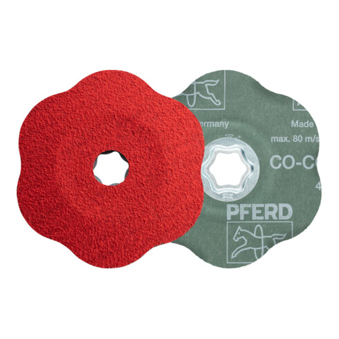 PFERD COMBICLICK Keramikkorn Fiberscheibe Ø125mm CO-COOL60 CONTOUR für Konturen