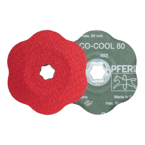 PFERD COMBICLICK Keramikkorn Fiberscheibe Ø125mm CO-COOL80 CONTOUR für Konturen