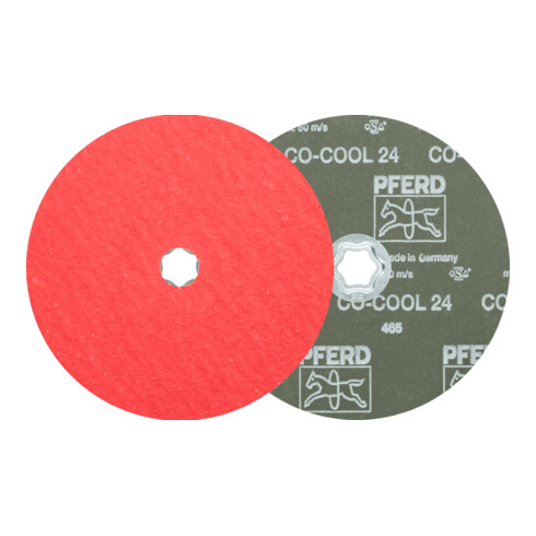 PFERD COMBICLICK Keramikkorn Fiberscheibe Ø 180mm CO-COOL24 für Edelstahl