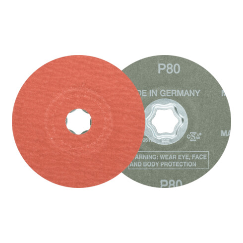PFERD COMBICLICK Korund Fiberscheibe Ø 115 mm A-COOL80 für Edelstahl