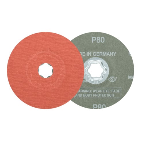 PFERD COMBICLICK Korund Fiberscheibe Ø 115 mm A-COOL80 für Edelstahl