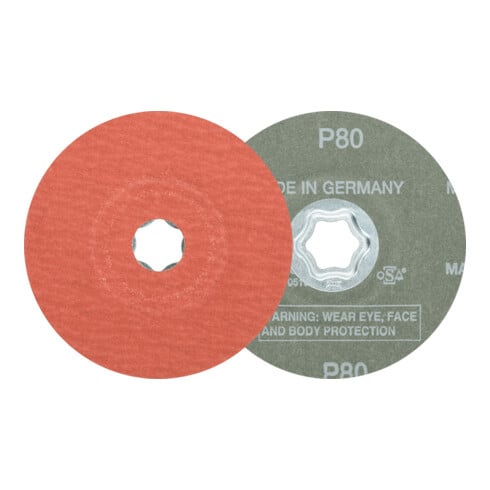 PFERD COMBICLICK Korund Fiberscheibe Ø 115 mm A-COOL80 für Edelstahl