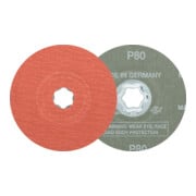 PFERD COMBICLICK Korund Fiberscheibe Ø 115 mm A-COOL80 für Edelstahl
