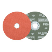 PFERD COMBICLICK Korund Fiberscheibe Ø 125 mm A-COOL120 für Edelstahl