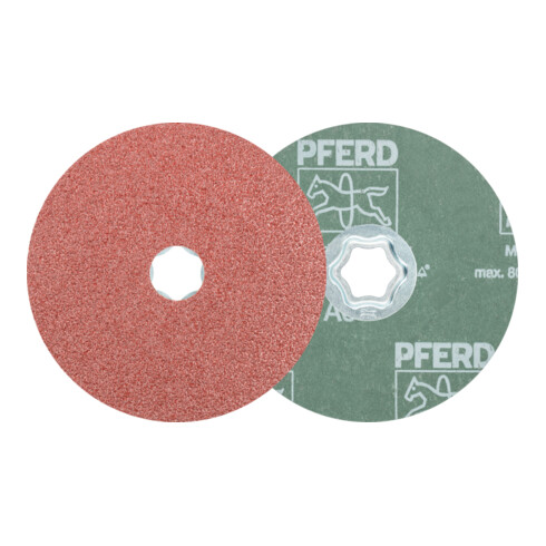 PFERD COMBICLICK Korund Fiberscheibe Ø 125 mm A36 für universelle Anwendungen (10)