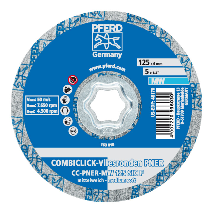 PFERD COMBICLICK vliesschijf CC-PNER MW 125 SiC F