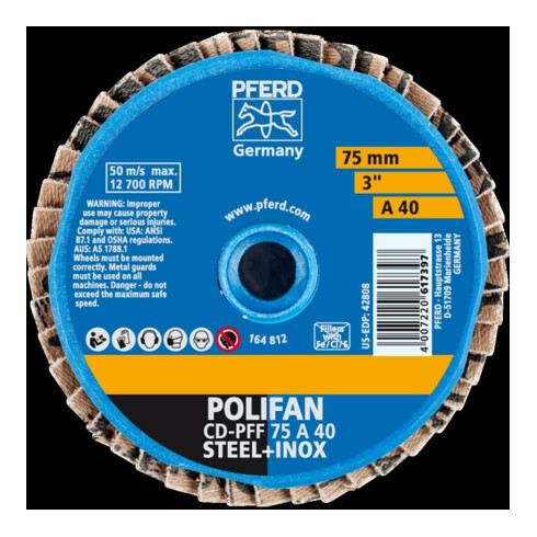 Pferd COMBIDISC Mini-Polifan 75 mm K 40 Corindon
