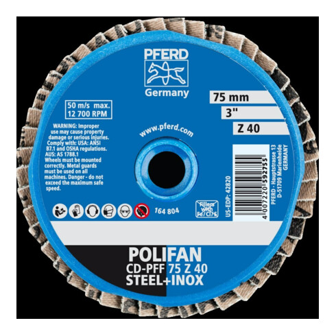 Pferd COMBIDISC Mini-Polifan 75 mm K 40 Zircone