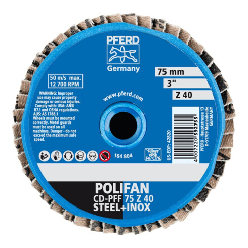 Pferd COMBIDISC Mini-Polifan 75 mm K 40 Zircone