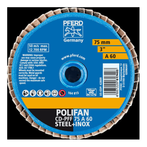 Pferd COMBIDISC Mini-Polifan 75 mm K 60 Corindon