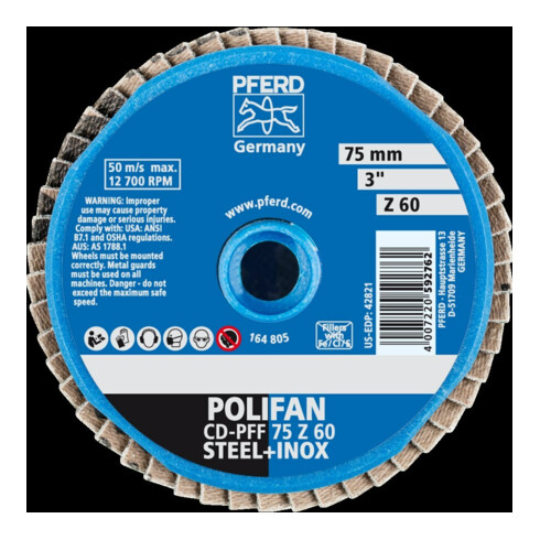 Pferd COMBIDISC Mini-Polifan 75 mm K 60 Zirconium