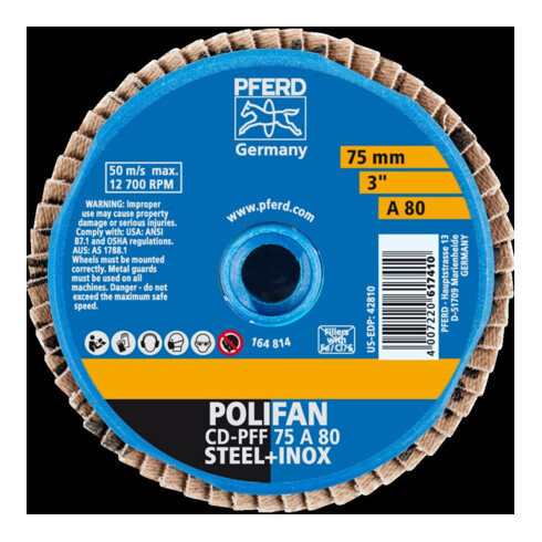 Pferd COMBIDISC Mini-Polifan 75 mm K 80 Corindon