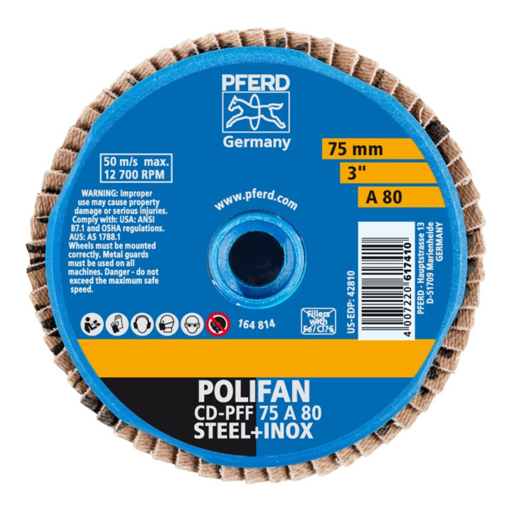 Pferd COMBIDISC Mini-Polifan 75 mm K 80 Corindon