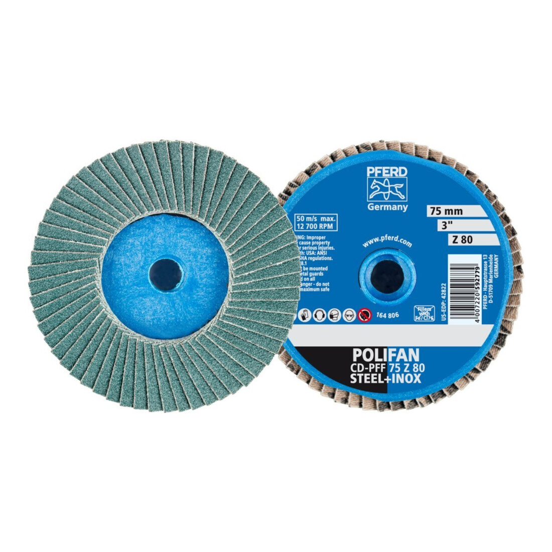 Pferd COMBIDISC Mini-Polifan 75 mm K 80 Zircone