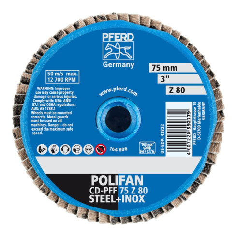 Pferd COMBIDISC Mini-Polifan 75 mm K 80 Zircone