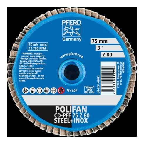 Pferd COMBIDISC Mini-Polifan 75 mm K 80 Zircone