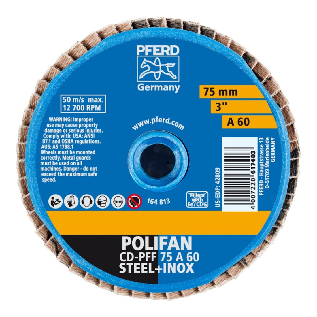 Pferd COMBIDISC Mini-Polifan 75mm K 60 Korund