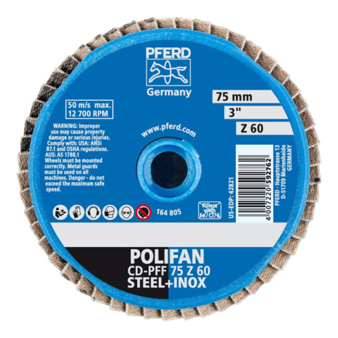 Pferd COMBIDISC Mini-Polifan 75mm K 60 Zirkon