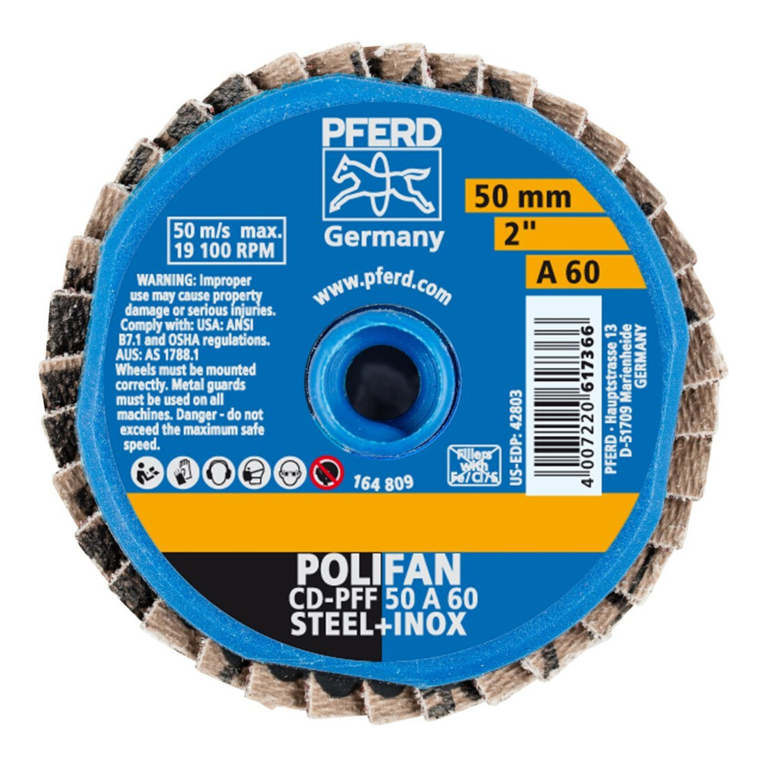 Pferd COMBIDISC Mini-Polifan Corindon 50 mm K60