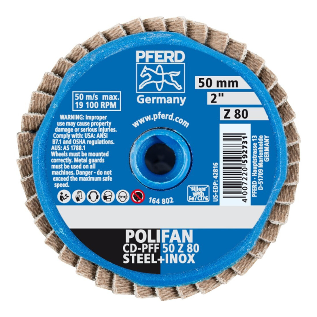 Pferd COMBIDISC Mini-Polifan Zirconium 50 mm K80