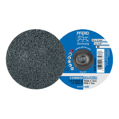 PFERD COMBIDISC verpresste Vliesronde CD PNER Ø 50mm Weich SIC Fein für Finish