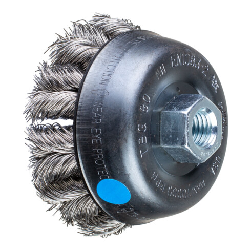 PFERD COMBITWIST Topfbürste gezopft TBG Ø 80mm M14 Edelstahl-Draht-Ø 0,35 mm Winkelschleifer