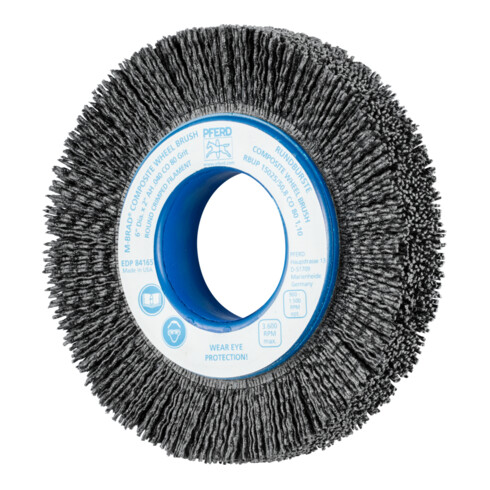 PFERD COMPOSITE Rundbürste RBUP Ø 150x25x50,8 mm Bohrung Keramik-Filament-Ø 1,10mm Korn 80 stationär