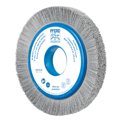 PFERD COMPOSITE Rundbürste RBUP Ø 200x25x50,8 mm Bohrung SiC-Filament-Ø 0,55 mm Korn 320 stationär