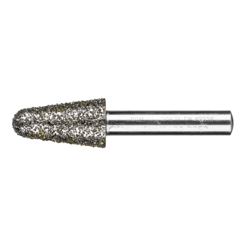 PFERD Diamant-Schleifstift Kegel Ø16,0mm Schaft-Ø8 mm D852 (sehr grob) zum Schleifen von Grau-und Sphäroguss