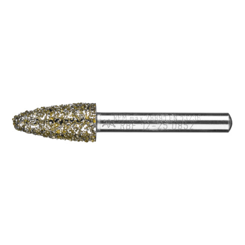 PFERD Diamant-Schleifstift Rundbogen Ø12,0mm Schaft-Ø6 mm D852 (sehr grob) zum Schleifen von Grau-und Sphäroguss