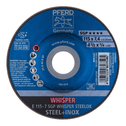 PFERD Disco da sbavo E 115-7 SGP WHISPER STEELOX