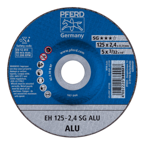 PFERD Disco da taglio EH 125-2,4 SG ALU